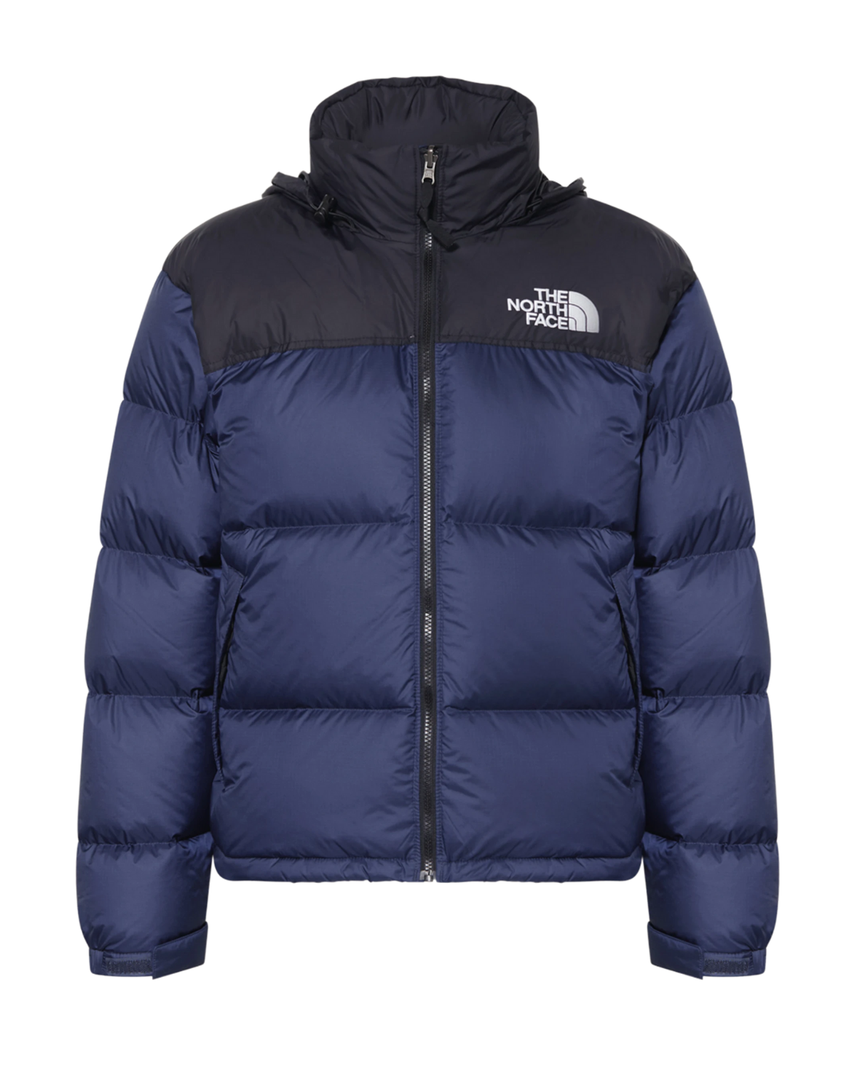 The North Face 1996 Retro Nuptse Logo-Print Padded Jacket Navy Blue/Black (W) Image