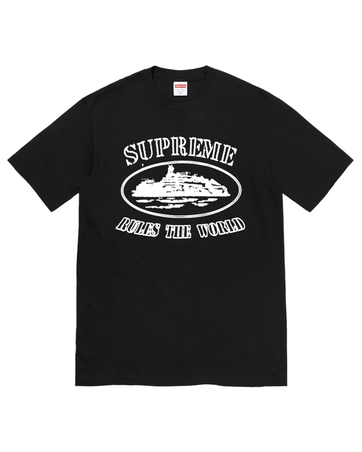Supreme x Corteiz Rules The World Tee Black Image
