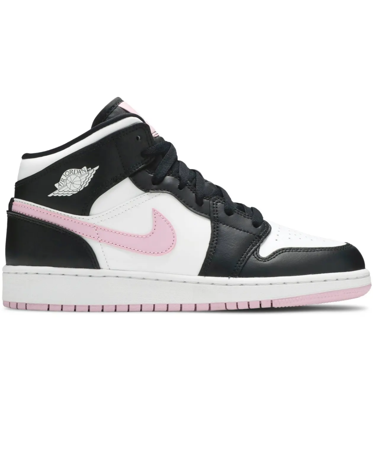 Air Jordan 1 Mid White Black Light Arctic Pink (GS) Image