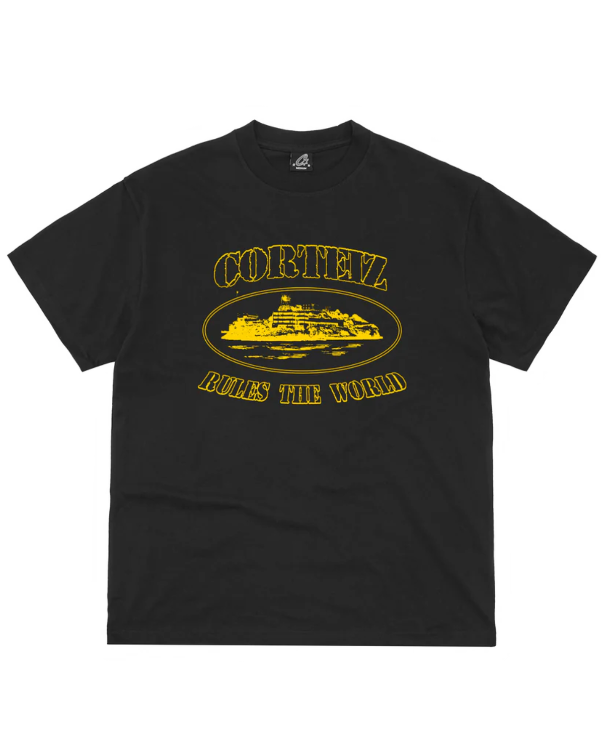Corteiz OG ALCATRAZ TEE [BLACK/YELLOW] Image