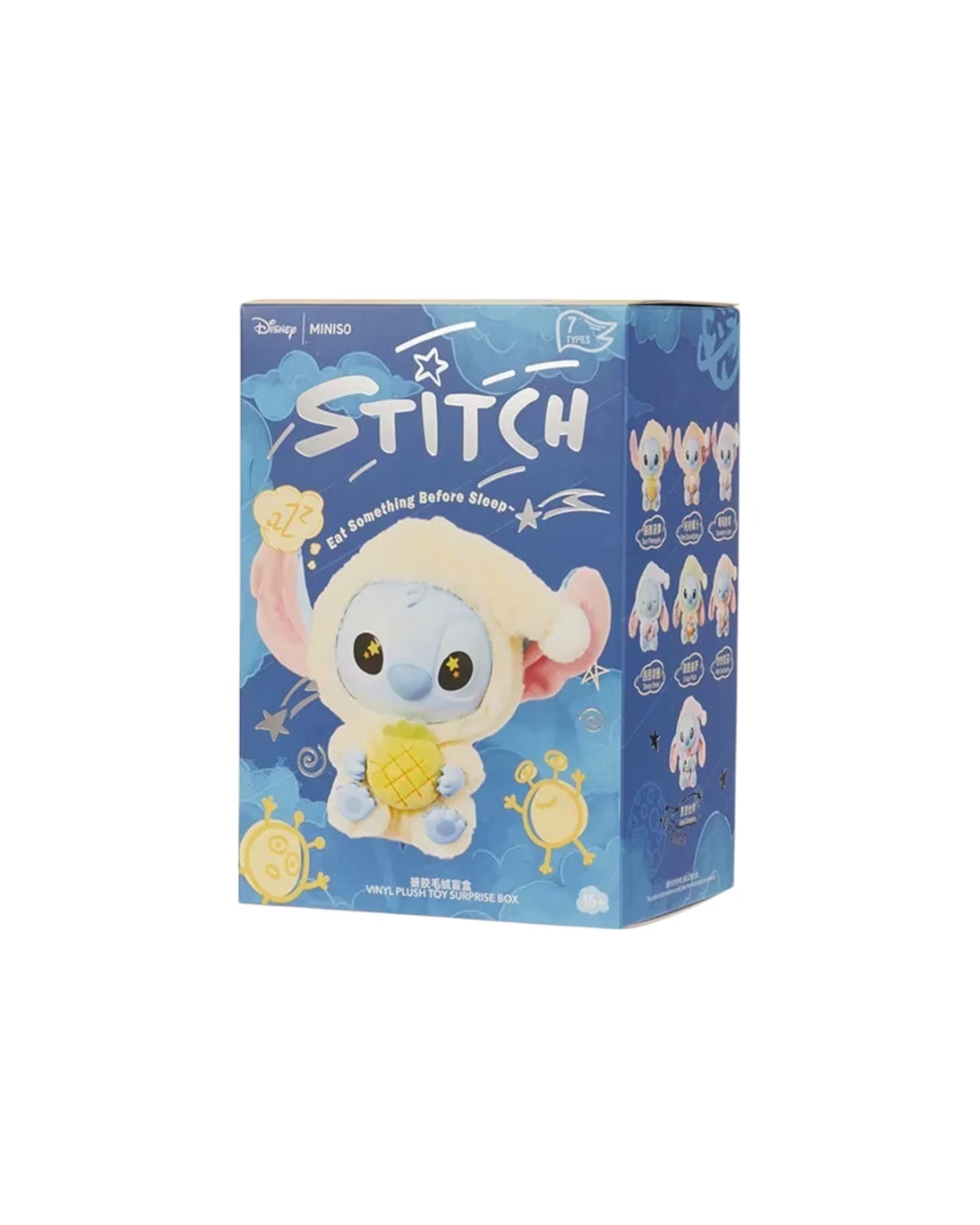 Miniso Top Toy Disney Stitch Eating Something Before Sleep Plush Keychain Single Blind Box fullscreen image
