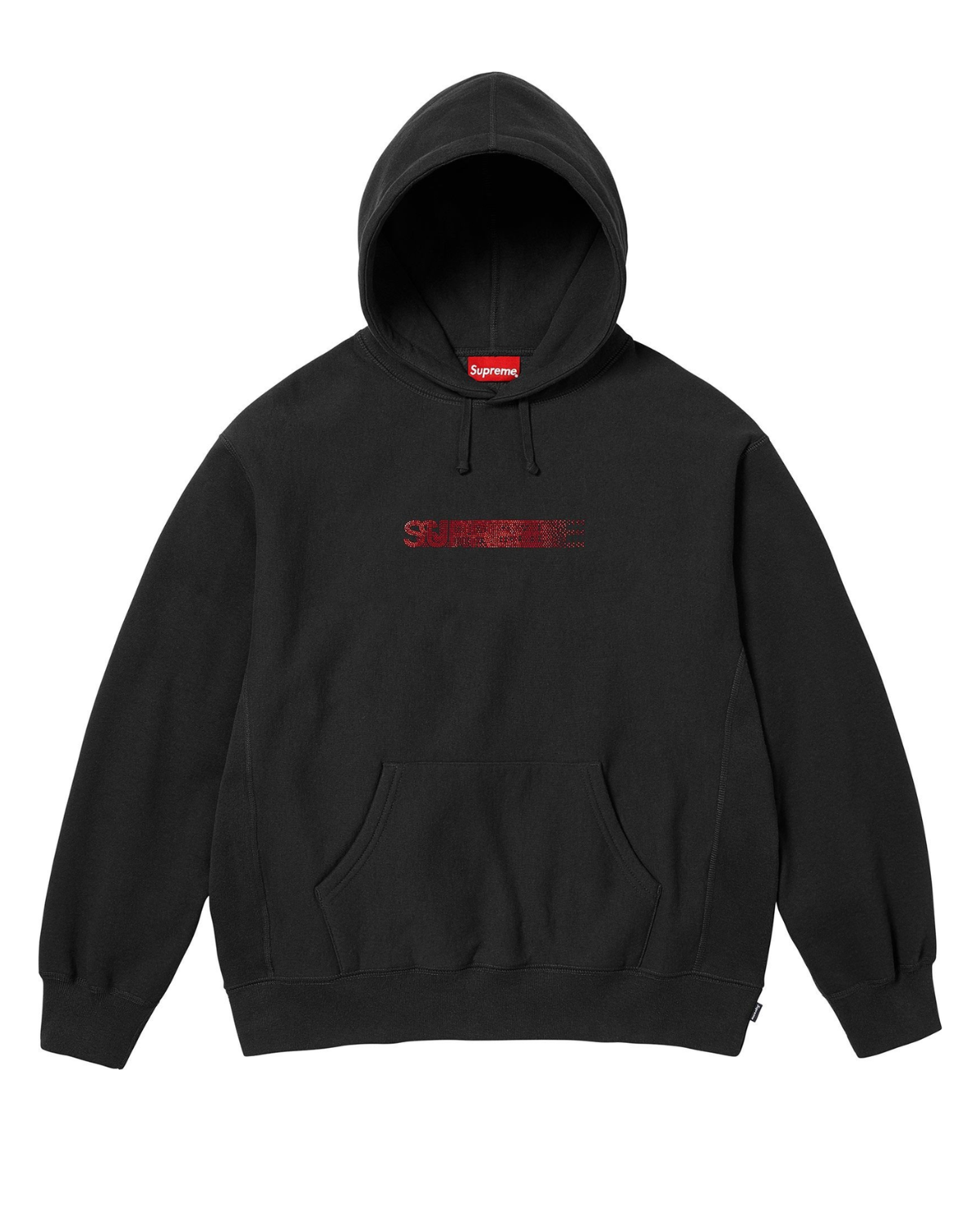 Supreme x Swarovski® Motion Logo Hooded Sweatshirt Black fullscreen image