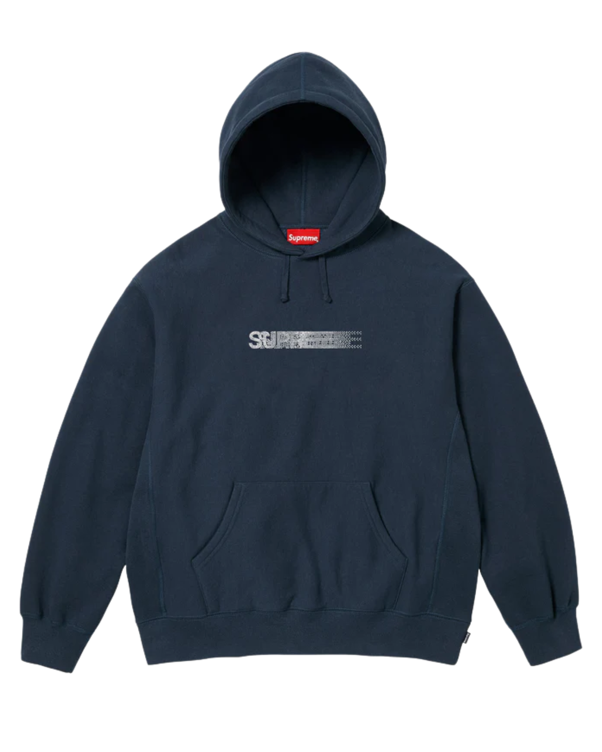 Supreme x Swarovski® Motion Logo Hooded Sweatshirt Navy fullscreen image