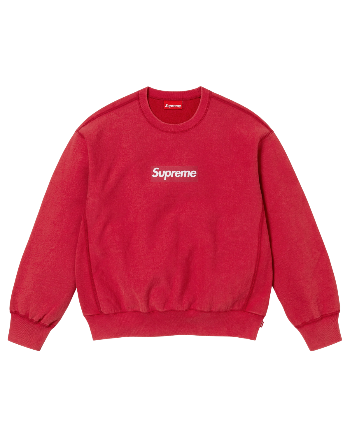 Supreme Washed Box Logo Crewneck White Red Image