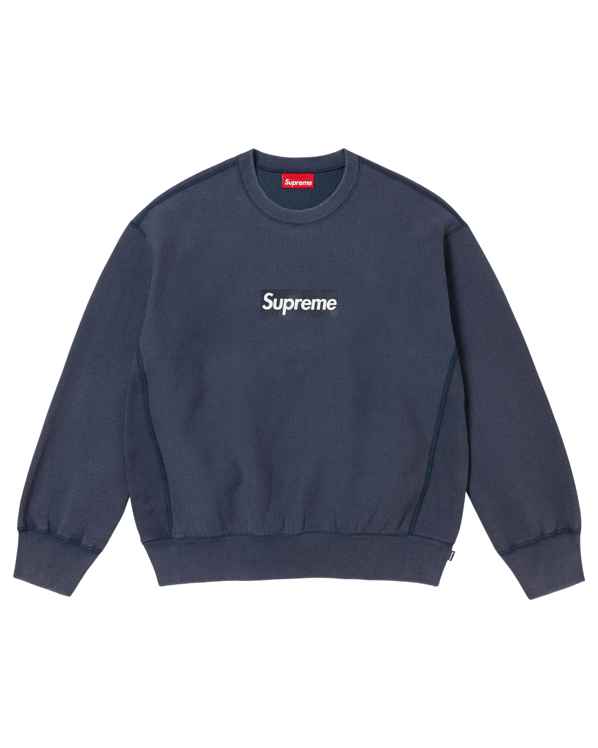 Supreme Washed Box Logo Crewneck Navy Image