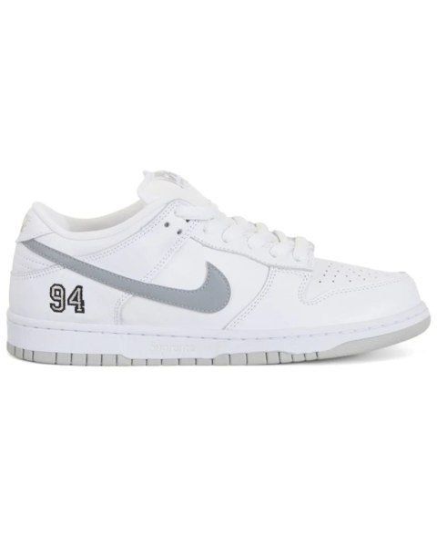 Nike SB Dunk Low Supreme 94 White Metallic Silver