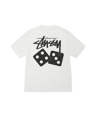 STUSSY DICE TEE PIGMENT DYED white