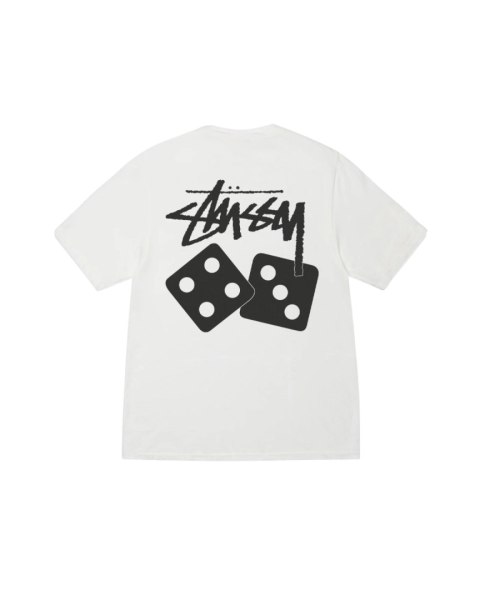 STUSSY DICE TEE PIGMENT DYED white