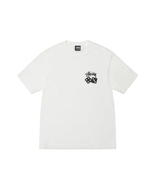 STUSSY DICE TEE PIGMENT DYED white