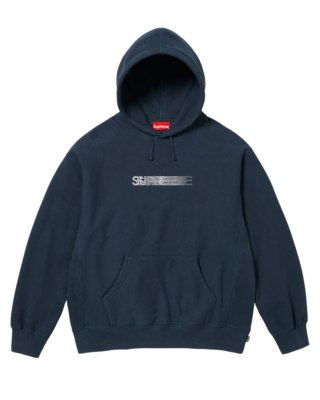 Supreme x Swarovski® Motion Logo Hooded Sweatshirt Navy