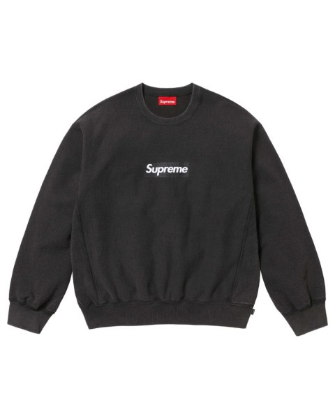 Supreme Washed Box Logo Crewneck Black