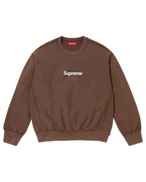 Supreme Washed Box Logo Crewneck Brown