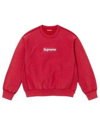 Supreme Washed Box Logo Crewneck White Red
