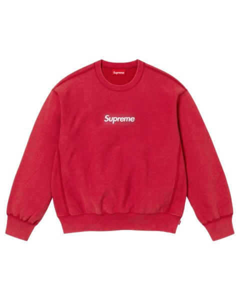 Supreme Washed Box Logo Crewneck White Red