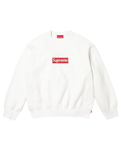 Supreme Washed Box Logo Crewneck White