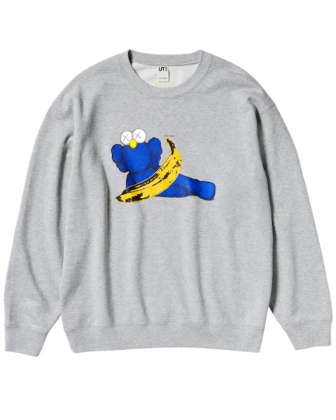 KAWS + WARHOL UT GRAPHIC SWEATSHIRT GREY